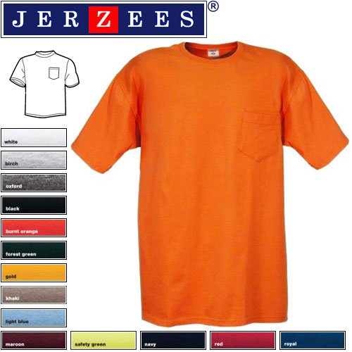 JERZEES Heavyweight Blend Pocket Tee, White, XXXX-Large