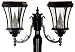 Gamasonic GS-94F2 Victorian Solar Lamp with Dual Lamp Heads in Black Finish with Super Bright White LEDs