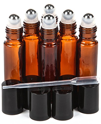 Vivaplex 6 New Glass Roll-on Bottles with Stainless Steel Roller Balls