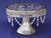 Wedding Cake Stand Round Pedestal Silver finish 14" with Crystals