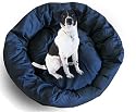 Soft Round Pet Bed in 13 Fabric Selections : Color SOLID BLUE
