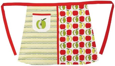 Kate Spain Gala Apron, Half, Green/Red