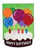 Birthday Balloons Garden Applique Flag