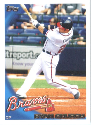 2010 Topps Baseball Card #223 Ryan Church Atlanta Braves - Mint Condition - Shipped In Protective ScrewDown Display Case!