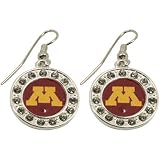 NCAA Minnesota Golden Gophers Ladies Round Crystal Earrings