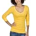Mossimo Supply Co. Juniors V-Neck Raw Edge Printed Top - Golden Seal