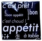 Fox trot - 6422NOIR - 20 Serviettes - Papier Déco - Typo Blanc