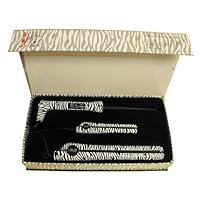 Iso Professional Hair Irons Set of 3 Zebra Print: Flat Iron, Mini Travel Flat Iron, & Curling Iron Ceramic & Tourmaline Frizz 450 Degree Control + Micabella Hair Jewels