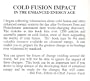 Cold Fusion Impact in the Enhanced Energy Age/Book and Disk
