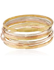 Melissa Joy Manning "MJM Classic" 14k Mixed Gold Stacking Rings, Size 7