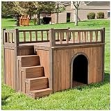 Dog House With Stairs - Staircase - Balcony - Porch - Wood - Wooden