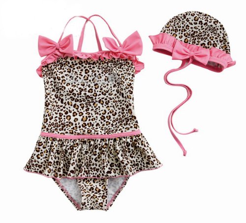 Toddler Girls' Swimsuit / Bath Suit, Leopard Animal Print, One-Piece Swimwear, Size 5