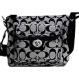 Coach Signature Swingpack Crossbody Bag, Style 45026 Black White