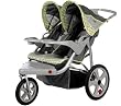 InStep Safari Swivel Wheel Double Jogger, Gray/Green