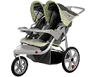 InStep Safari Swivel Wheel Double Jogger, Gray/Green