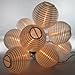 Oriental Lantern Outdoor Indoor String Lights 11 Feet Length 10 Lights, White