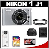 Nikon 1 J1 10.1 MP Digital Camera Body with 10-30mm VR Lens (Silver) with 1 ....