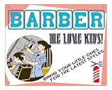 Barber Shop for kids sign retro wall decor Hair Stylist plaque