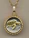 Cape Verde 1 Escudos Sea Turtle Two Tone Gold Filled Rope Bezel Coin Pendant with 18 Chain