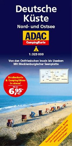 City Travel Guides Discounted  Bücher : ADAC CampingKarte Deutsche Küste / Nord- und Ostsee 1 : 325 000: Von den Ostfriesischen Inseln bis Usedom. Mit Mecklenburgischer Seenplatte