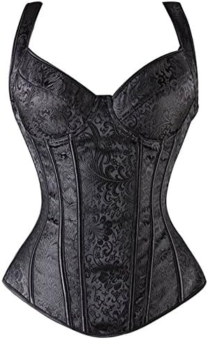 Jewlryfinds Fashion Lady Cothic Peasant Shoulder Straps Corset with Lightly Cup