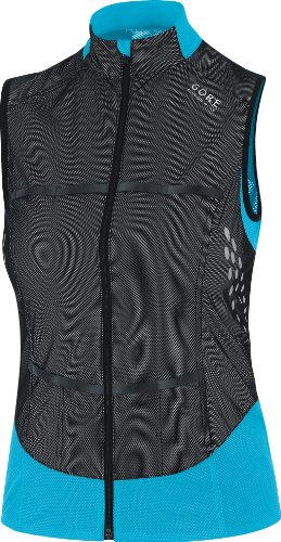 GORE RUNNING WEAR Damen Weste MAGNITUDE Active Shell, black/atoll blue, 34, 0_9957 Preisvergleich