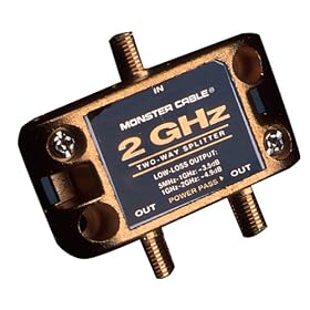 Monster Cable TGHZ 2RF Two Gigahertz Low Loss RF Splitters For TV & Satellite 2 Way 2 Gigahertz RF Splitter