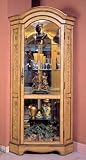 Elegant Corner Cabinet with Flower and Vine Hand Painted Panels