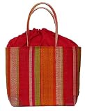 Colorful Straw / Beach / Shopper / Tote Bag Red Medium