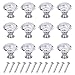 D-buy 12 Pack 30mm Cabinet Knobs Drawer Pulls Drawer Knobs Dresser Knobs Diamond Shaped Crystal Glass with Screws (Silver)