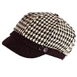 New Houndstooth Ribbed Knit Newsboy Gatsby Cabbie Cap Hat Brown