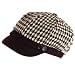 New Houndstooth Ribbed Knit Newsboy Gatsby Cabbie Cap Hat Brown