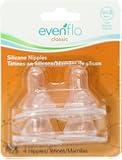 Evenflo 4 Pack Classic Silicone Nipple, Fast Flow (6+m)