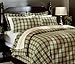 Pinzon 160-Gram Yarn-Dyed Cotton Flannel King Duvet Cover, Green/Orange Plaid