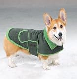 X-SMALL - GREEN - Fleece Lined Courduroy Dog Coat
