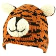 100% Wool Nepal Winter Cute Tiger with Ears Animal Fleece Lined Beanie Ski Cap Hat