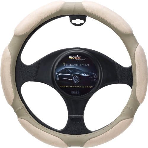 Moda Motorsports 9049 Beige Large Ergo Supreme Leatherette Steering Wheel Cover
