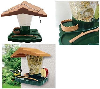 Wholeness Home Bird Feeder with Fruit Spike and Water Bowl - Birdhouse Feeder- Hanging and Mounted Options