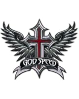 WINGED CROSS GODSPEED WINGS CHRISTIAN EMBROIDERED PATCH FOR BIKER JACKET RIDER VEST SIZE M