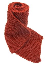 Handmade Artisan Soft Acrylic Scarf - Honest Knitting Collection - Brick-orange (100% Hand-knitted/no Border)