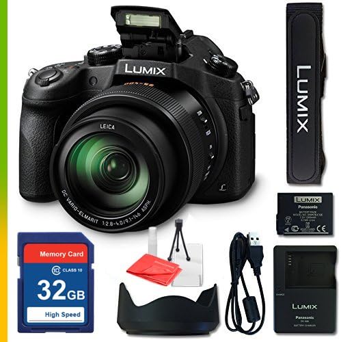 Panasonic Lumix DMC-FZ1000 4K with 16GB SD Memory Card, Battery, Charger, Lens Hood, Table Top Tripod, Lcd Screen Protector and lens Cleaning Kit