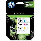 HP 564 Cyan, Magenta & Yellow Original Ink Cartridges, 3 pack (CD994FN)