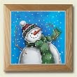Framed Tile Trivet ~ Winter Fun~ 7 inch x 7 inch ~ code 285