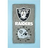 Team Sports America Oakland Raiders Clock Thermometer