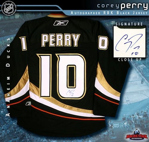 Corey Perry Autographed/Hand Signed Anaheim Ducks Black Reebok Premier Jersey