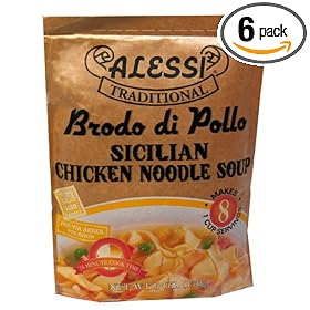 Alessi Sicilian Chicken Noodle Soup, 6-Ounce Packages (Pack of 6) by Vigo