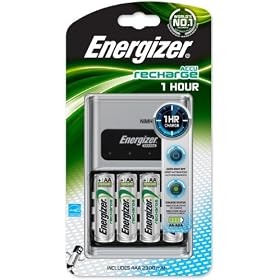 Energizer 1Hour Battery Charger Fast-charging Accu with 4x AA 2300mAh Batteries Ref 630271