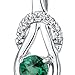 Simulated Emerald Round Shape Pendant Sterling Silver Rhodium Nickel Finish