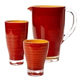 Red Acrylic Hand-Brushed Drinkware Collection