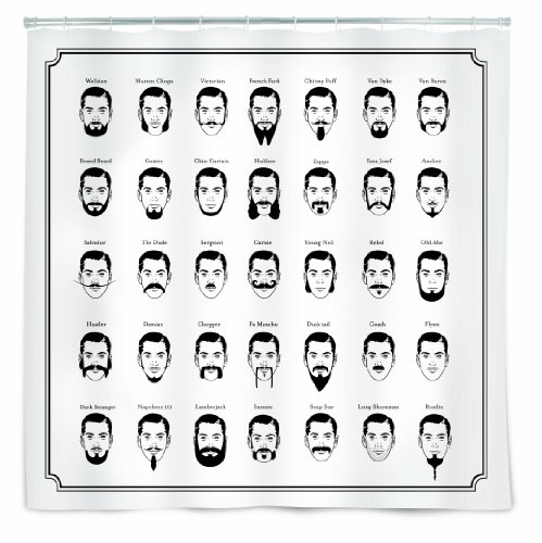 Kikkerland The Gentleman's Shower Curtain, 72-Inch by 72-Inch